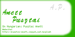 anett pusztai business card